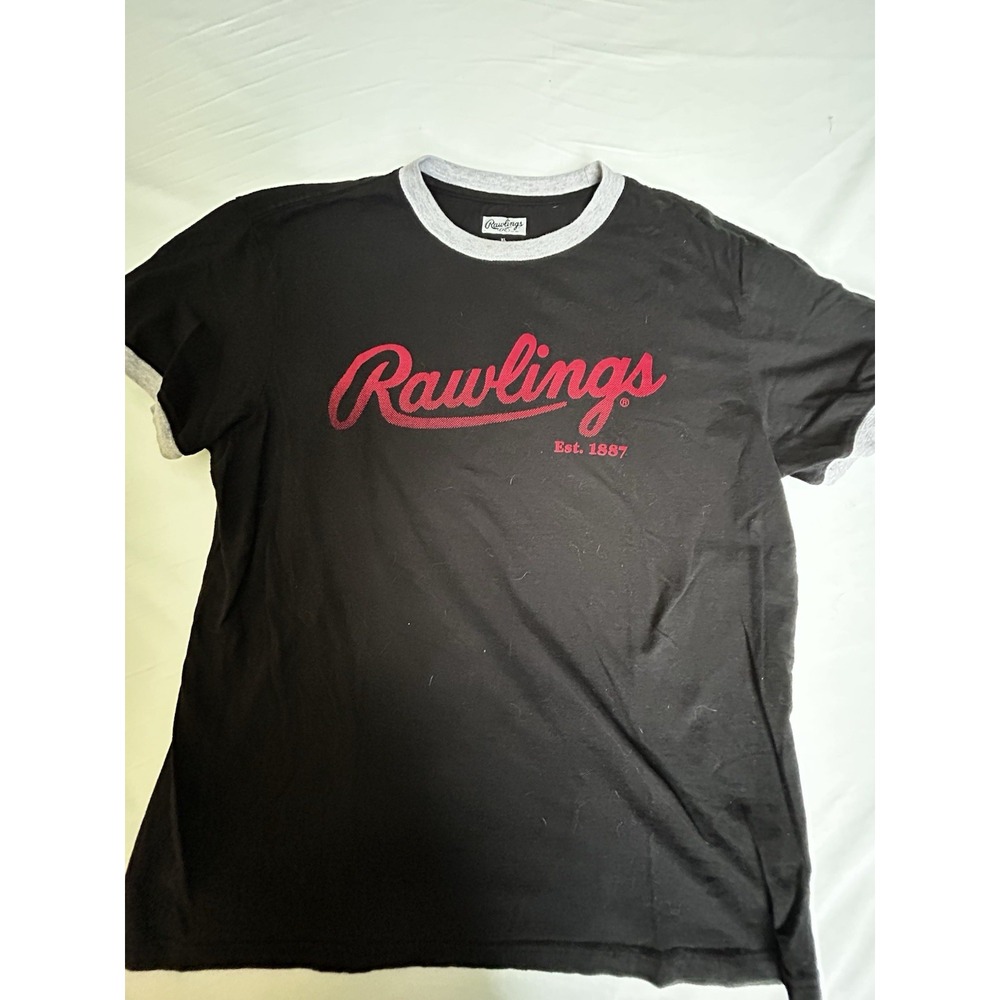 Rawlings Men's Tee Shirt Black Sports Casual Outdoors Practice Baseball Team XL